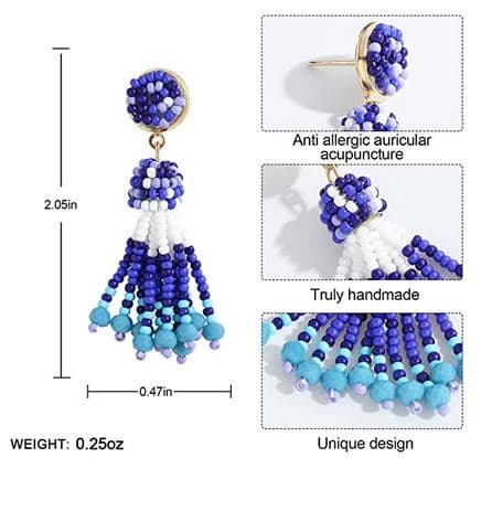 BEADED TASSEL EARRING