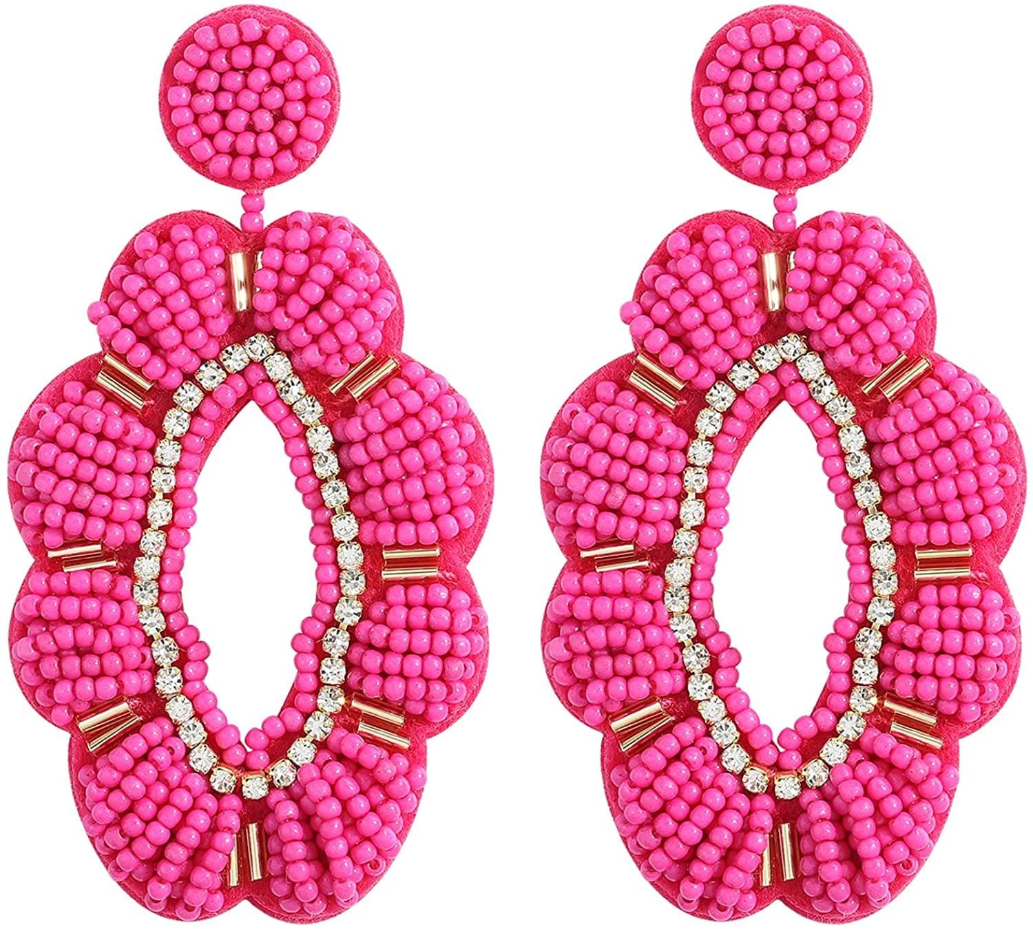 FLOWER DESIGN BEADED SUMMER EARRING