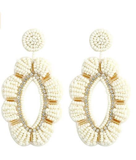 FLOWER DESIGN BEADED SUMMER EARRING