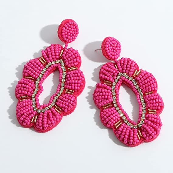 FLOWER DESIGN BEADED SUMMER EARRING