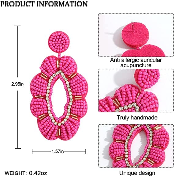 FLOWER DESIGN BEADED SUMMER EARRING