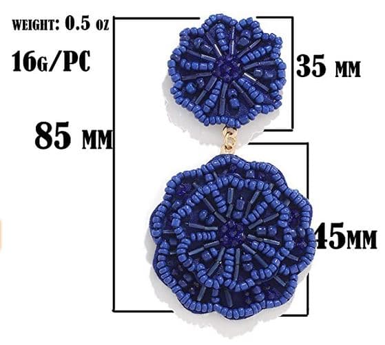 FLOWER LAYERED DESIGN BEADED SUMMER EARRING