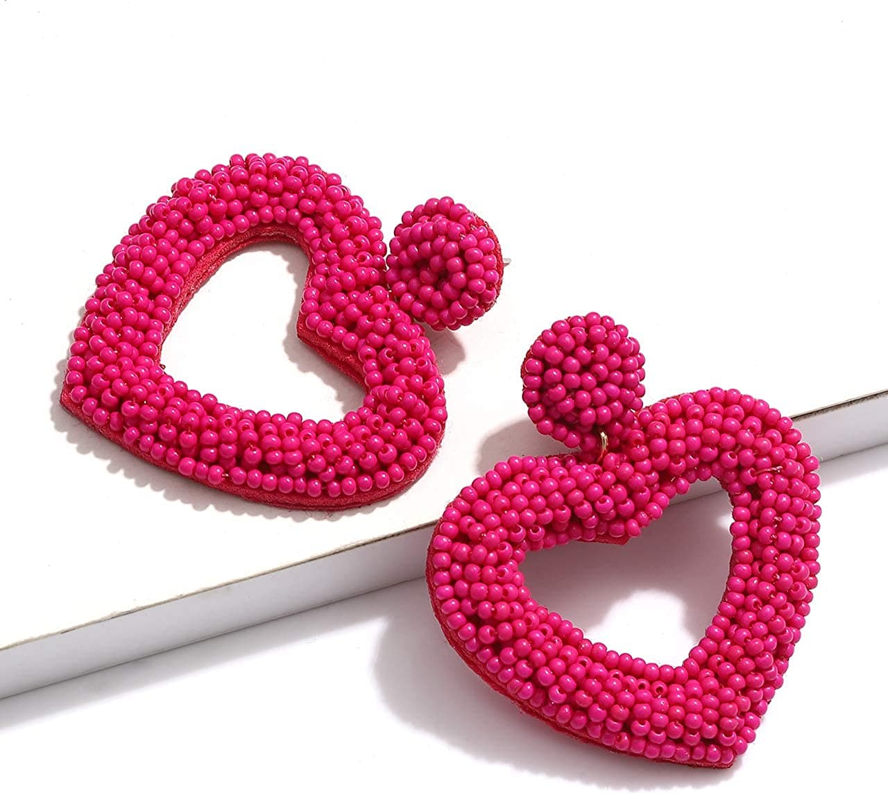 HEART DESIGN BEADED SUMMER EARRING