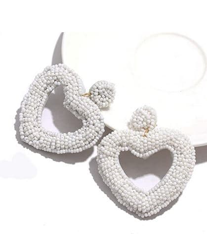 HEART DESIGN BEADED SUMMER EARRING