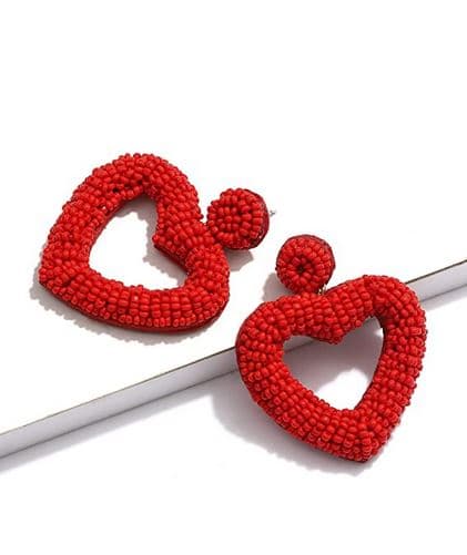 HEART DESIGN BEADED SUMMER EARRING