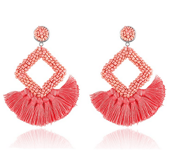 FRINGE DROP BEADED EARRING