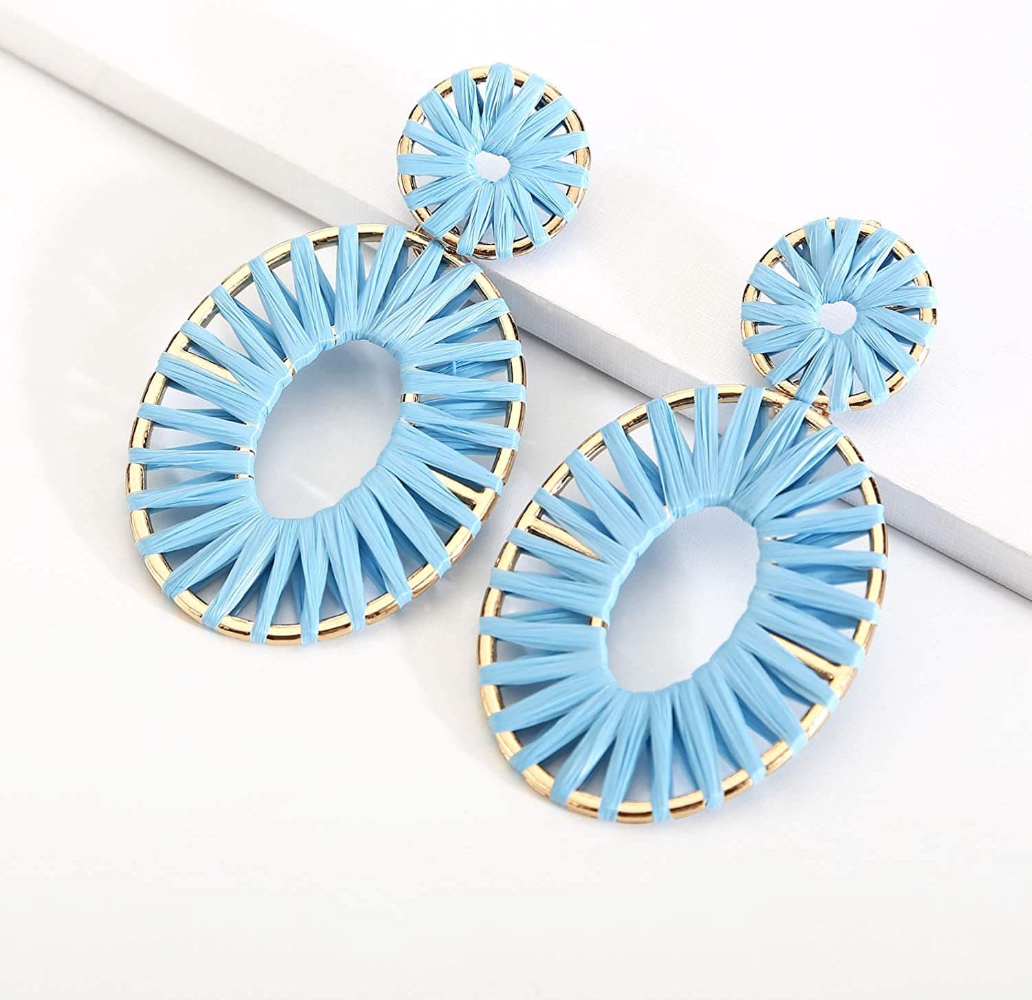 RAFFIA DESIGN OVAL SHAPE EARRING