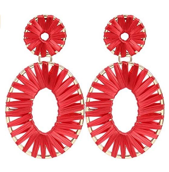 RAFFIA DESIGN OVAL SHAPE EARRING