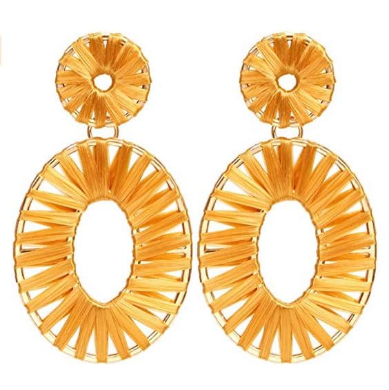 RAFFIA DESIGN OVAL SHAPE EARRING