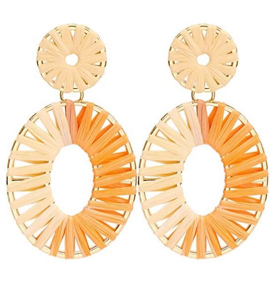 RAFFIA DESIGN OVAL SHAPE EARRING