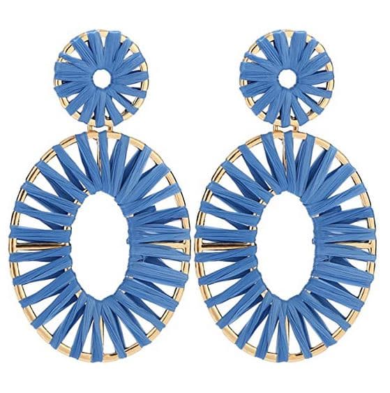 RAFFIA DESIGN OVAL SHAPE EARRING