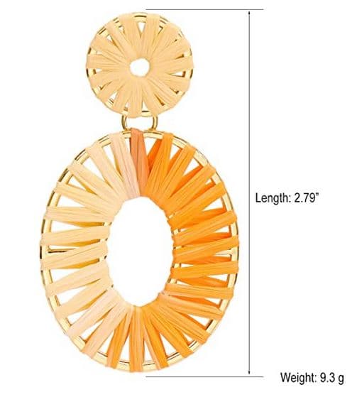 RAFFIA DESIGN OVAL SHAPE EARRING