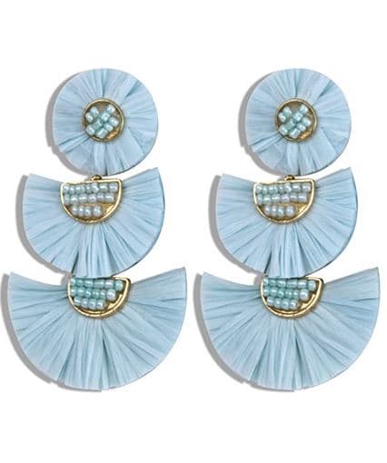 RAFFIA FRINGES LAYERED EARRING