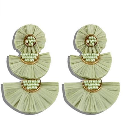 RAFFIA FRINGES LAYERED EARRING