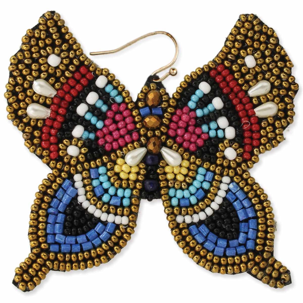 BRONZE MULTI BUTTERFLY DESIGN BEADED EARRING