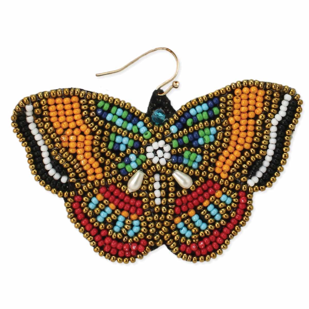 MULTI BUTTERFLY DESIGN BEADED EARRING