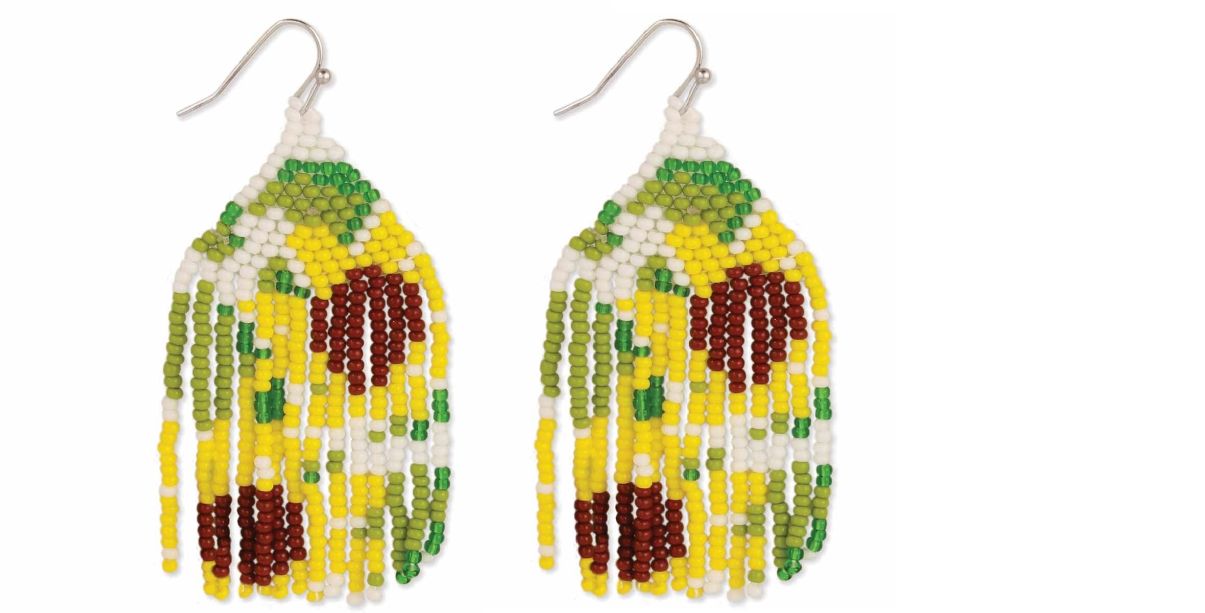 SUNFLOWER BEADED DANGLEING EARRING