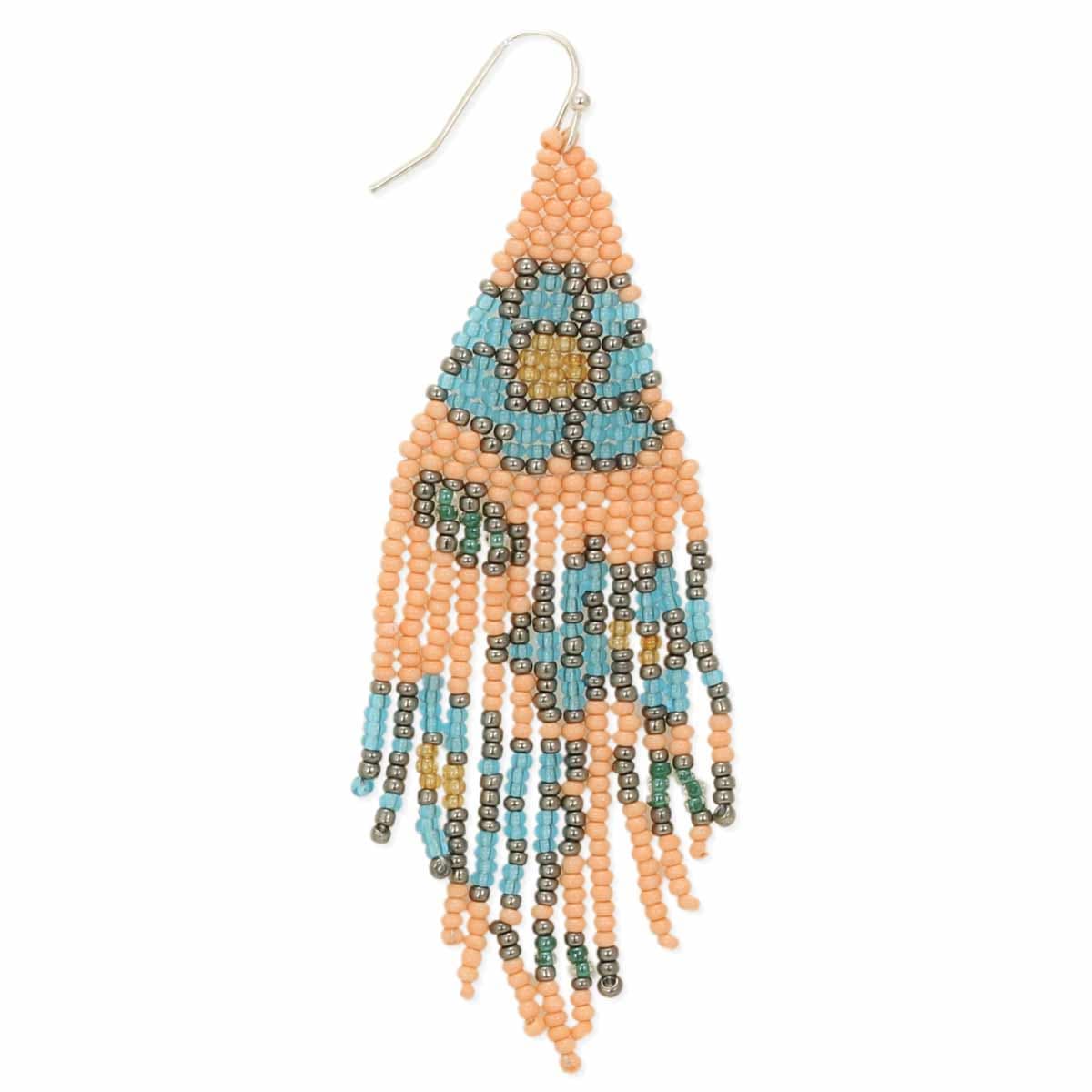 FLORAL DESIGN PASTEL COLOR FRINGE EARRING