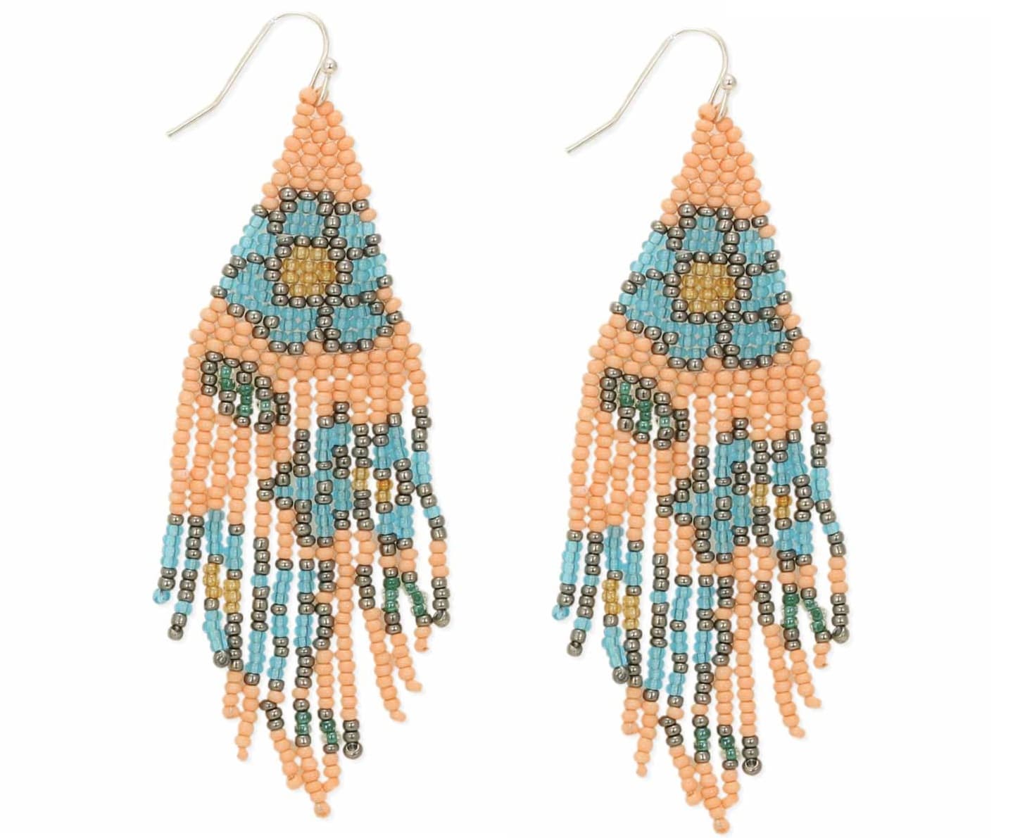 FLORAL DESIGN PASTEL COLOR FRINGE EARRING