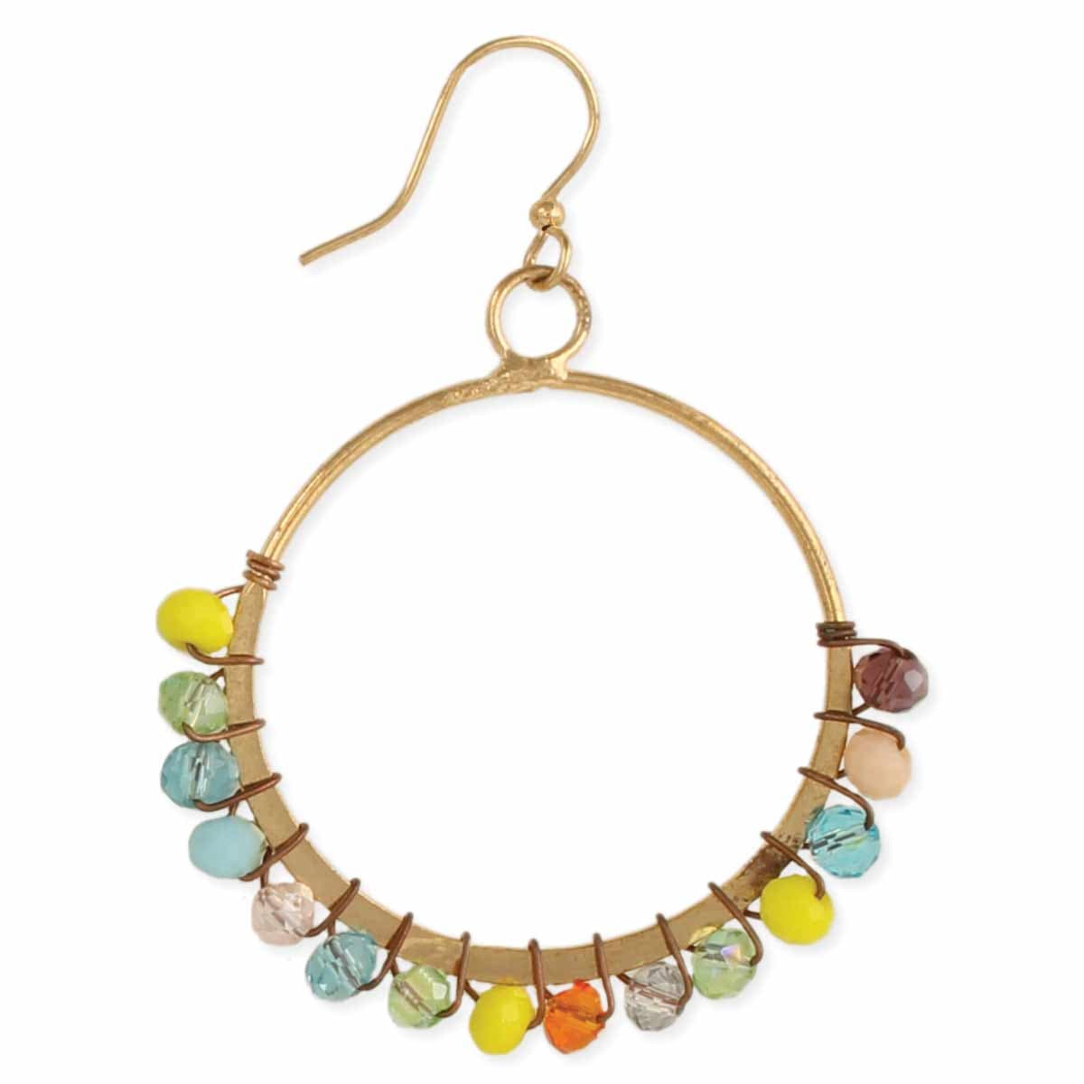 CIRCLE SHAPE MULTI GLASS BEAD EARRING