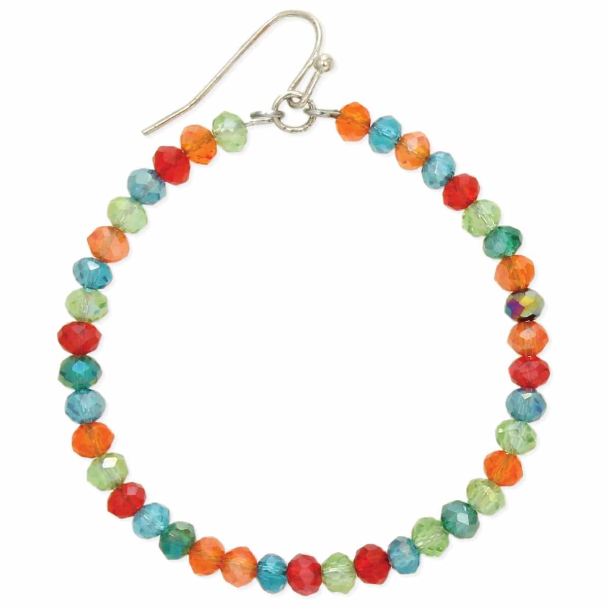 RAINBOW GLASS BEAD CIRCLE SHAPE EARRING
