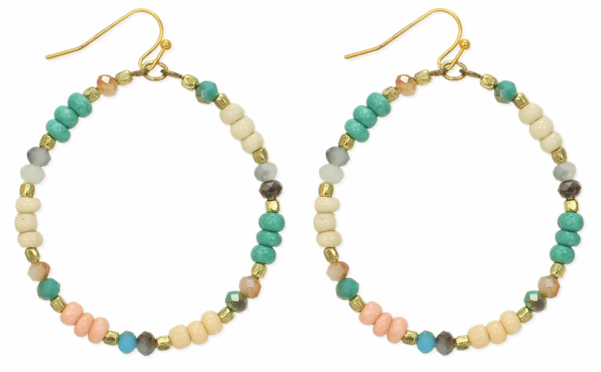 SEASIDE SKIES ROUND SHAPE BEADED EARRING