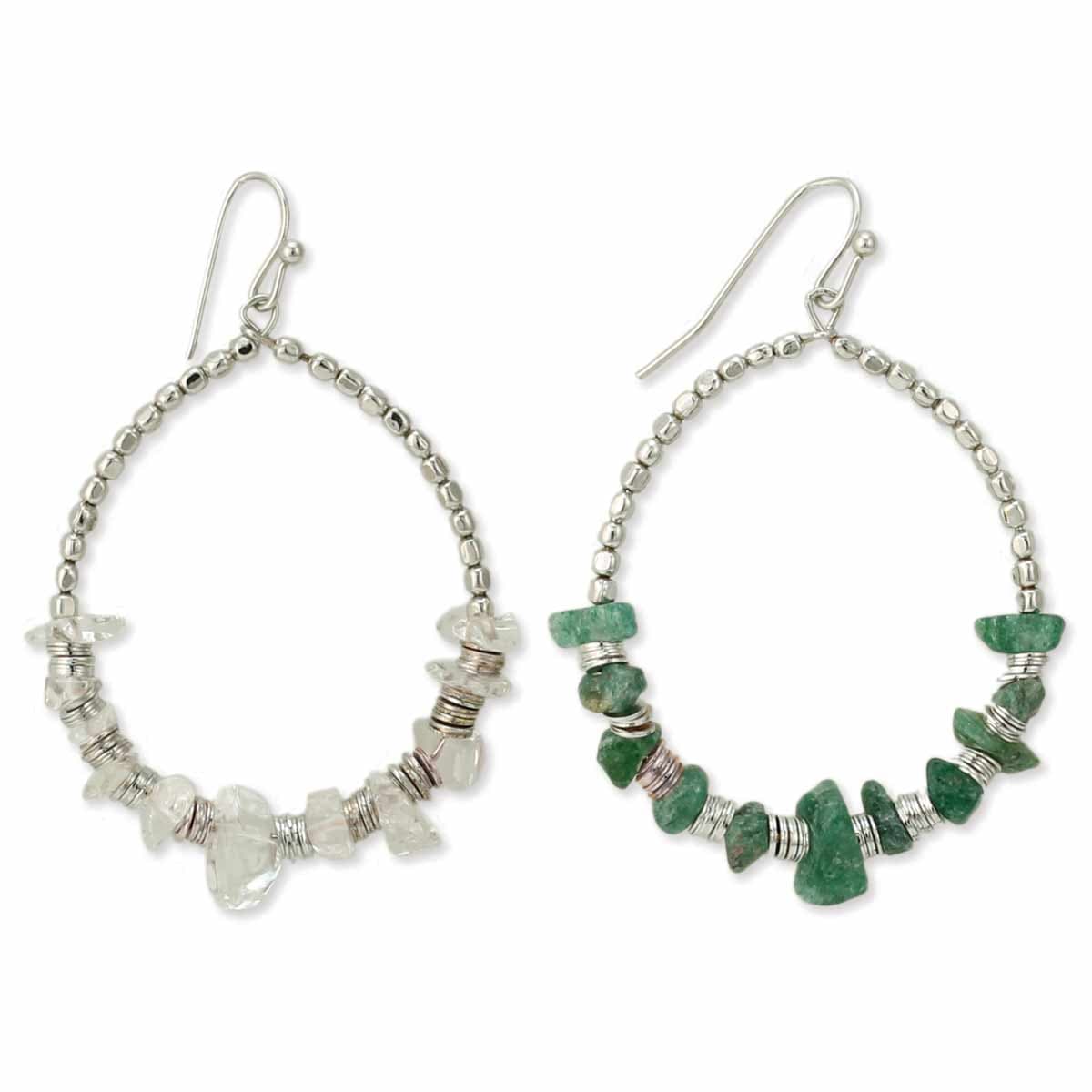 SILVER UNCUT SEED BEAD EARRING
