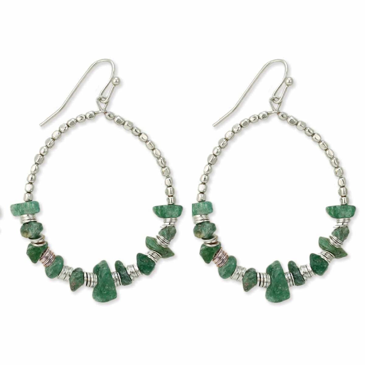 SILVER UNCUT SEED BEAD EARRING