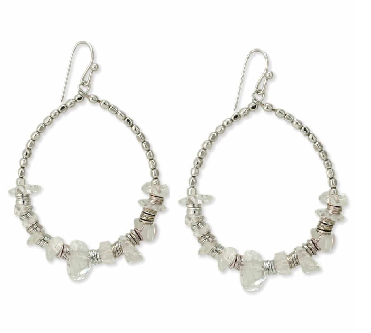 SILVER UNCUT SEED BEAD EARRING