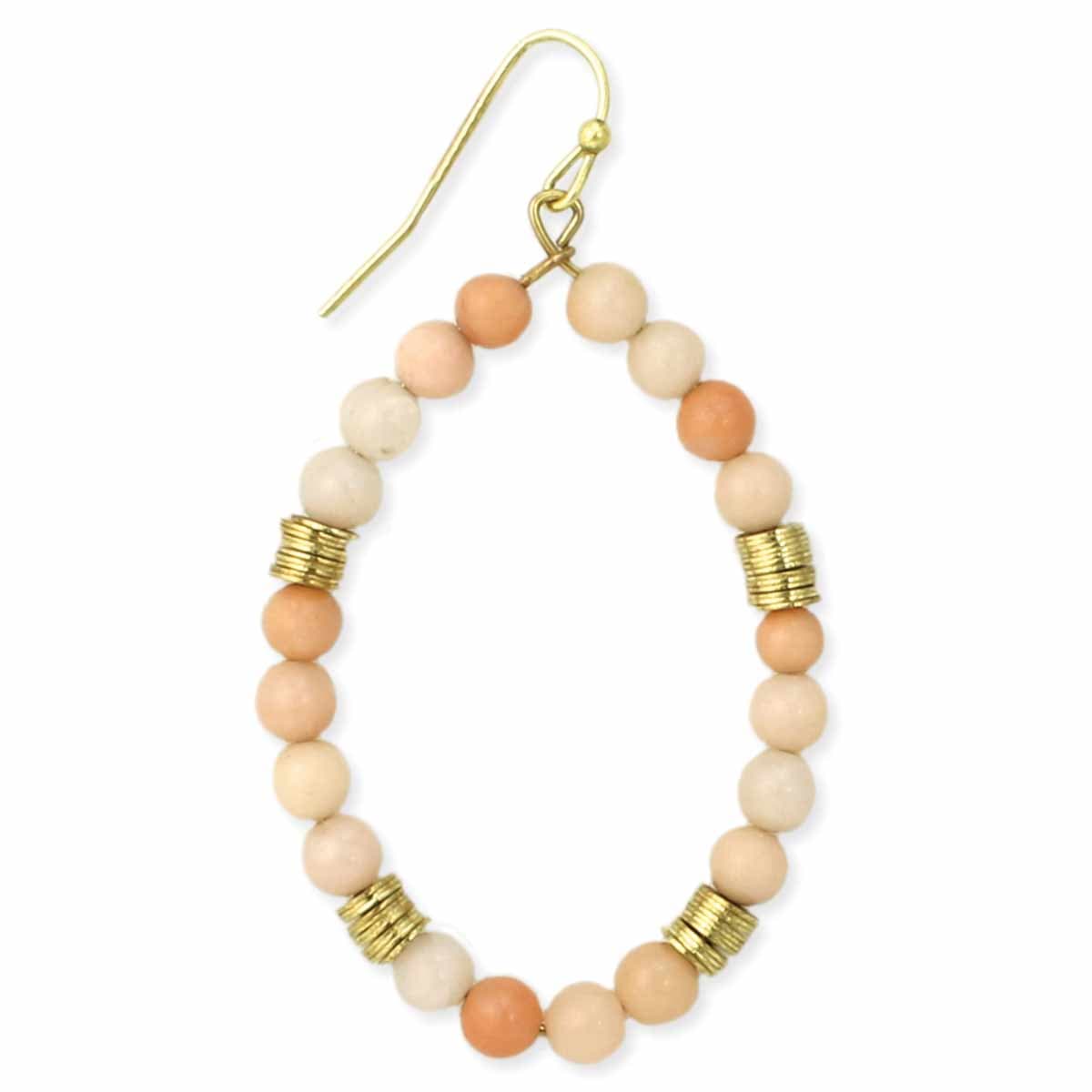 PEACH COLOR BEADED EARRING