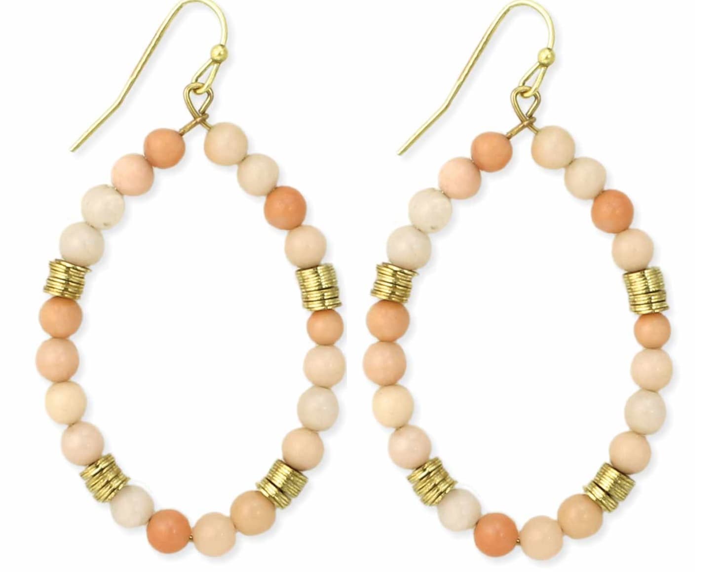 PEACH COLOR BEADED EARRING