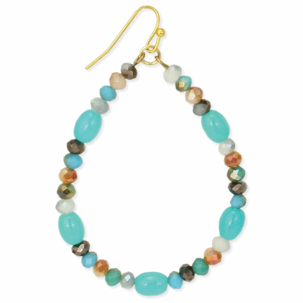 TURQ MULTI COLOR BEADED EARRING