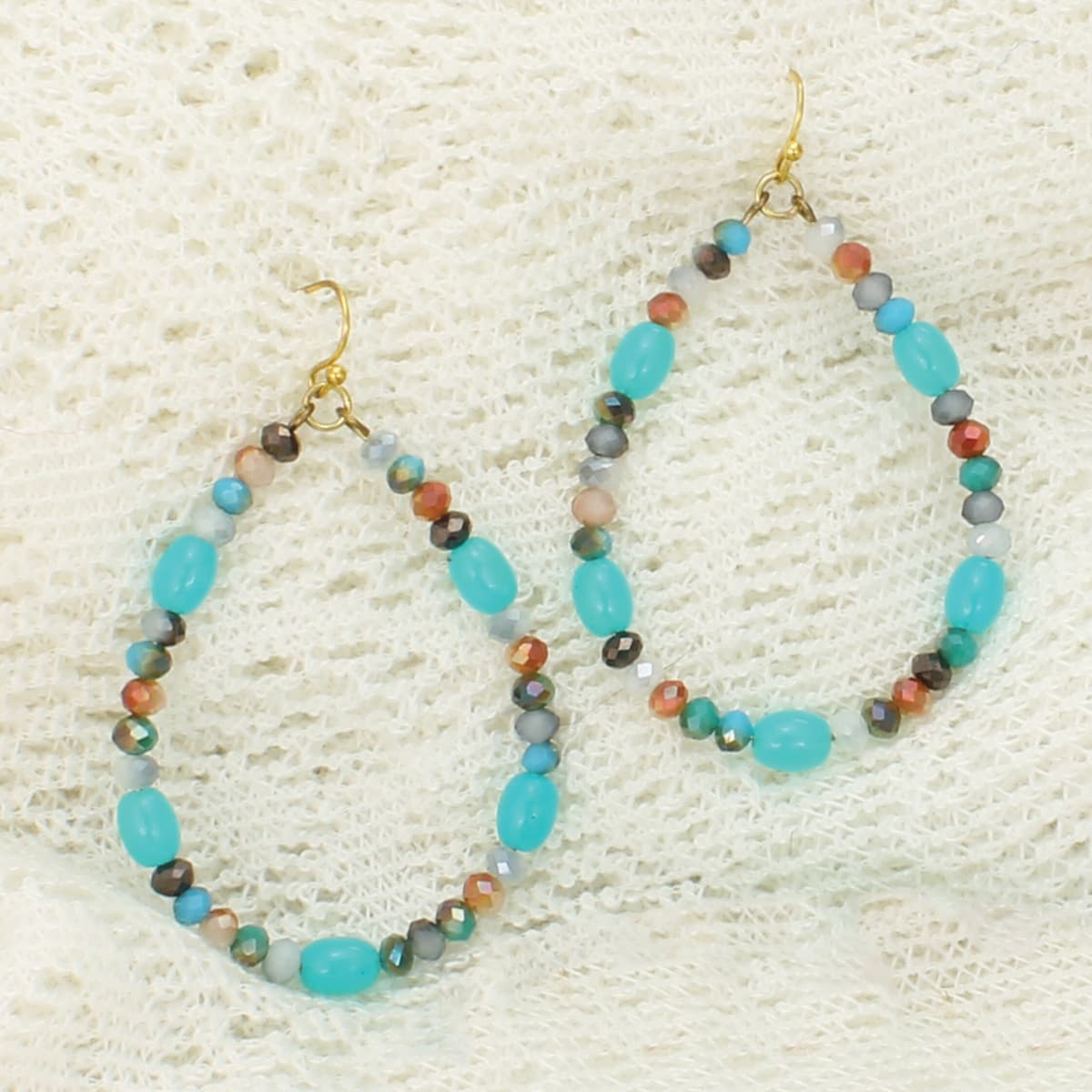 TURQ MULTI COLOR BEADED EARRING