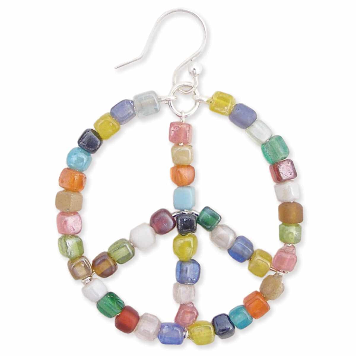 MULTI SEED BEAD ROUND DANGLE EARRING