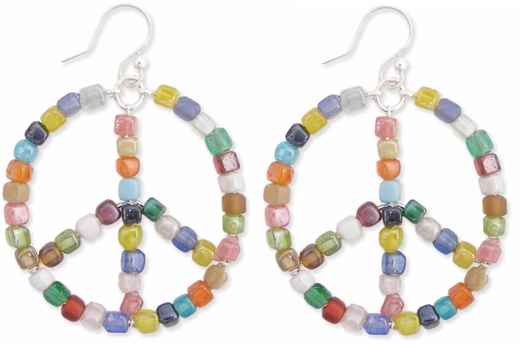 MULTI SEED BEAD ROUND DANGLE EARRING