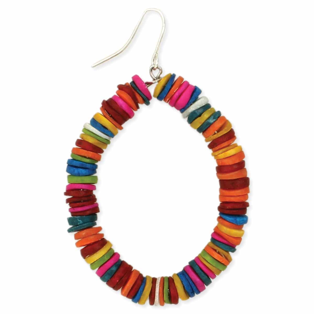 MULTI RUBBER BEADED TEARDROP DANGLE EARRING