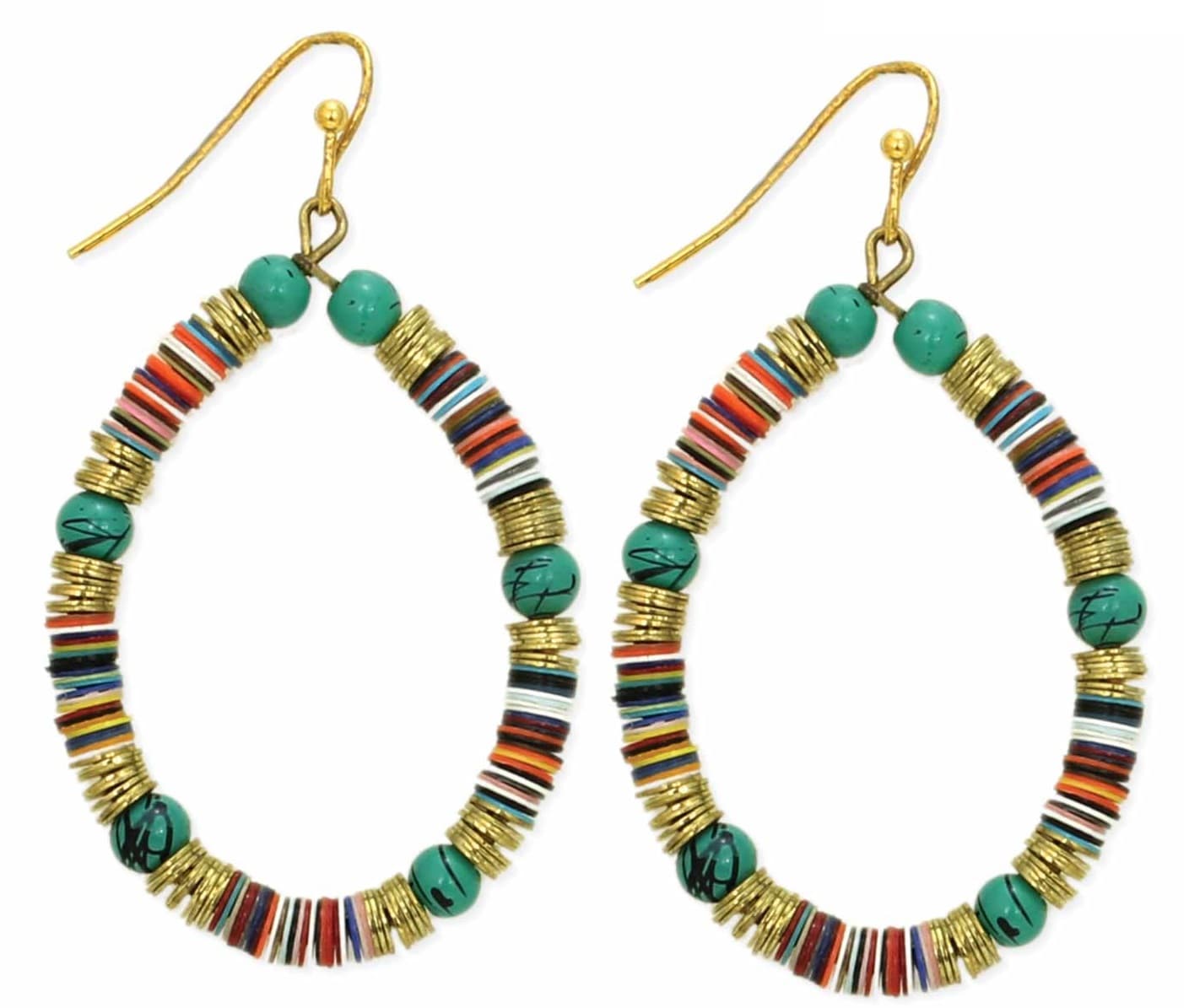 MULTI SEQUANCE BEADED TEARDROP DANGLE EARRING