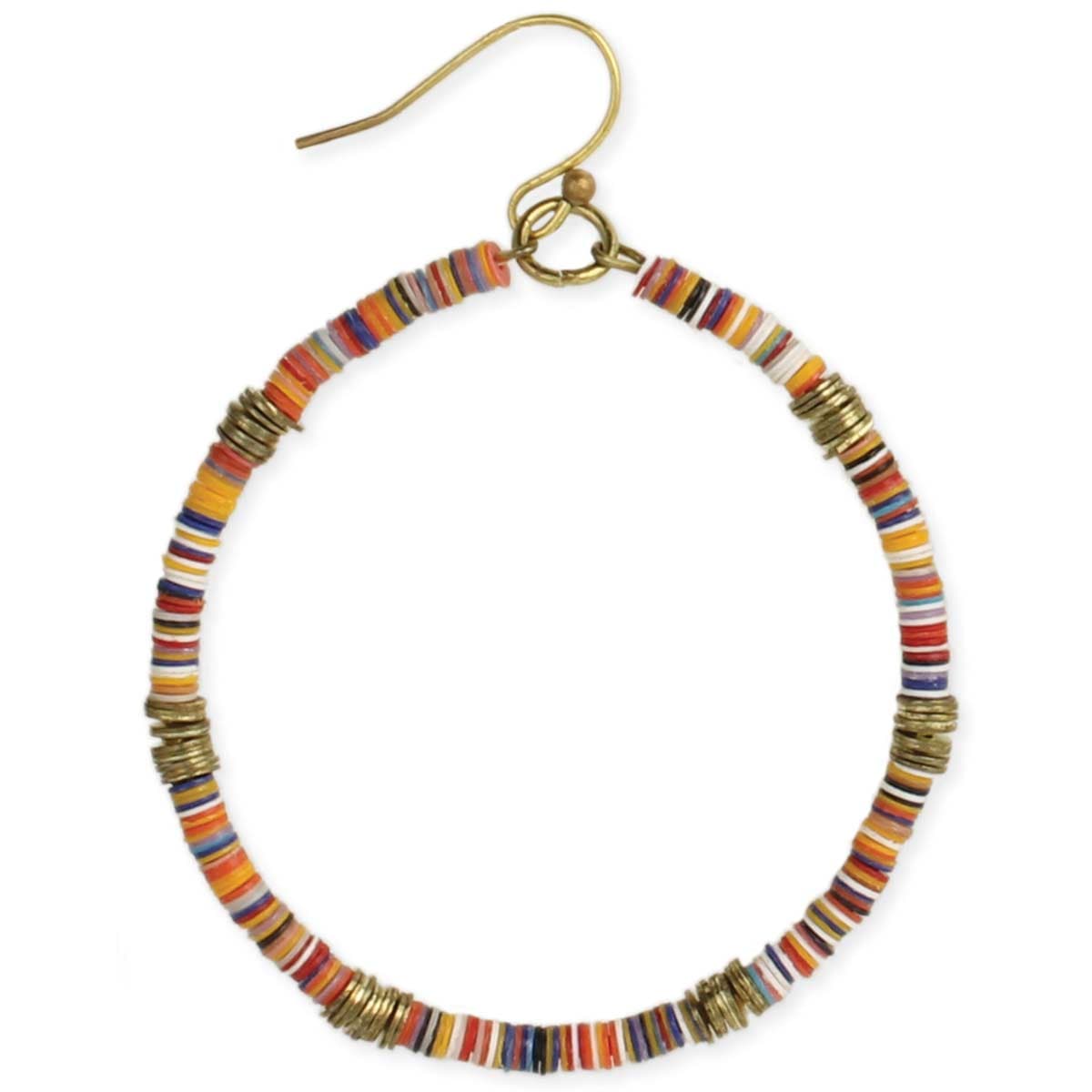 MULTI SEQUANCE BEADED ROUND DANGLE EARRING