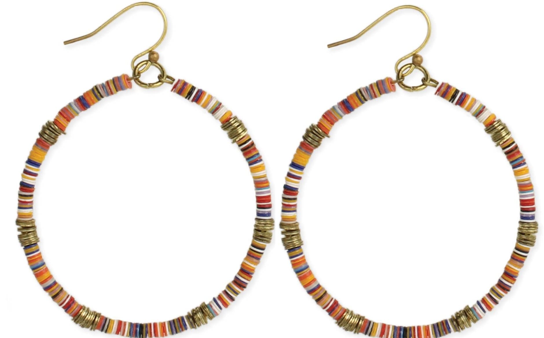 MULTI SEQUANCE BEADED ROUND DANGLE EARRING