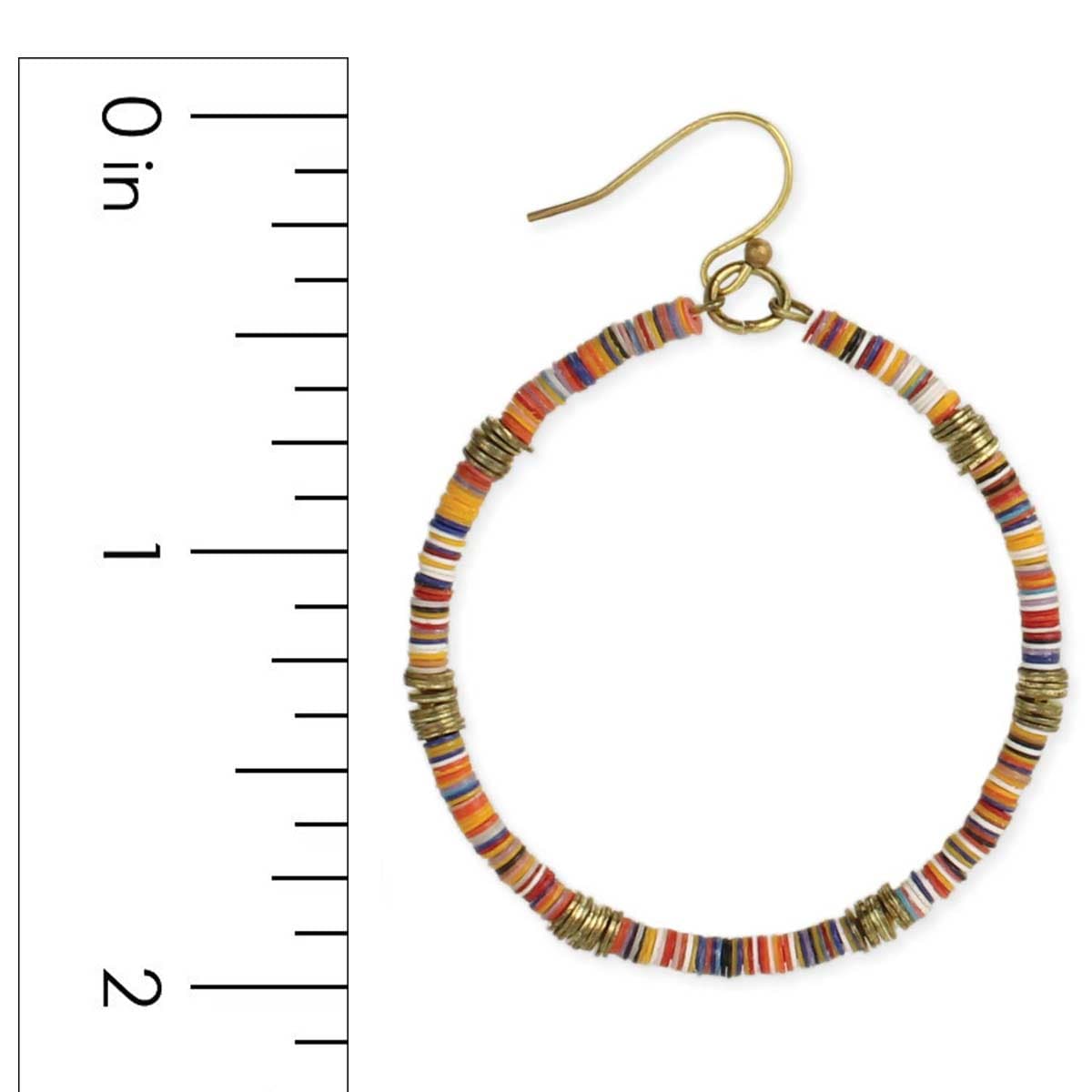 MULTI SEQUANCE BEADED ROUND DANGLE EARRING
