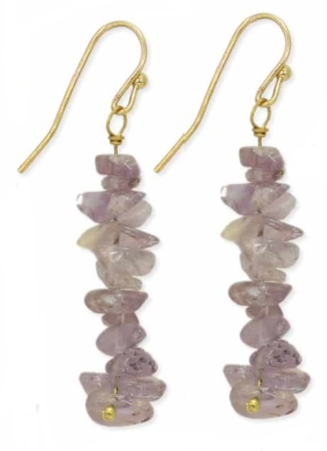 GEMSTONE BEADED LONG HOOK EARRING