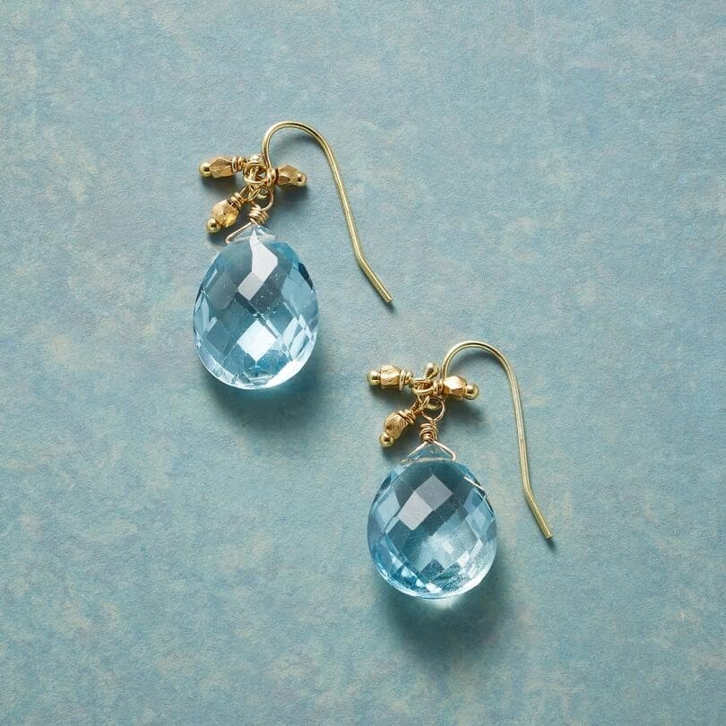BLUE CRYSTAL DANGLE EARRING