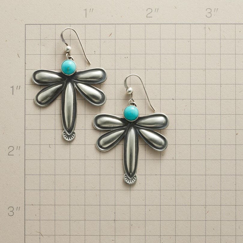 DRAGON FLY SHAPE SILVER METAL EARRING