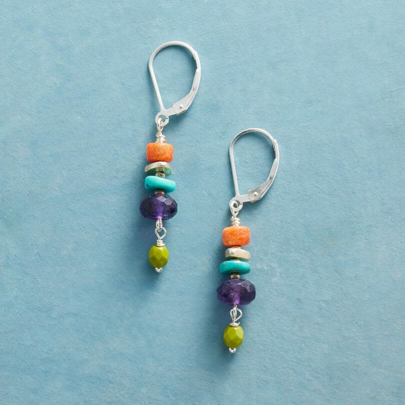 MULTI STONE DANGEL EARRING