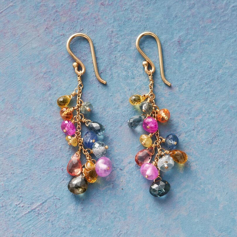 MULTI GLASS BEAD DANGEL EARRING