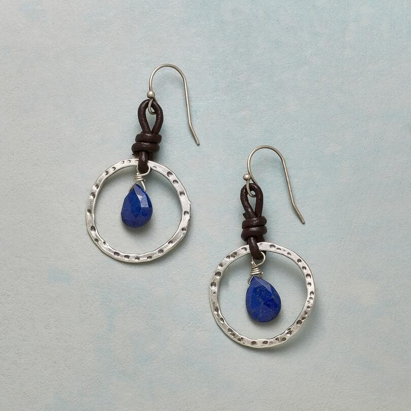 BLUE STONE SILVER DANGEL EARRING