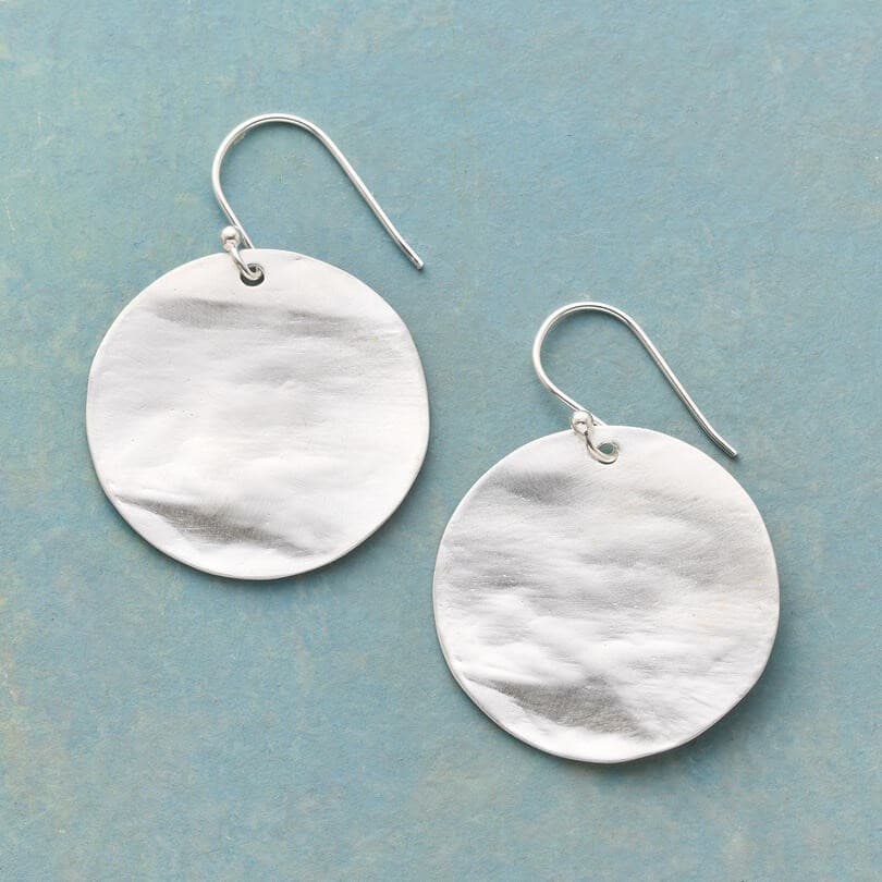 ROUND SHAPE SILVER DANGEL EARRING