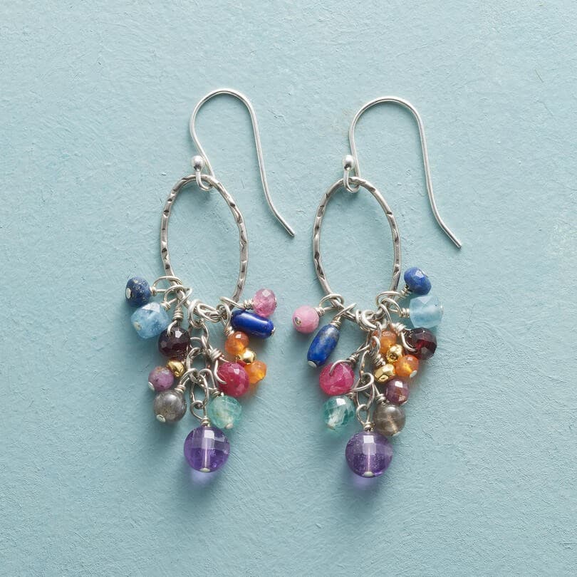 MULTI COLOR GLASS BEAD DANGEL EARRING