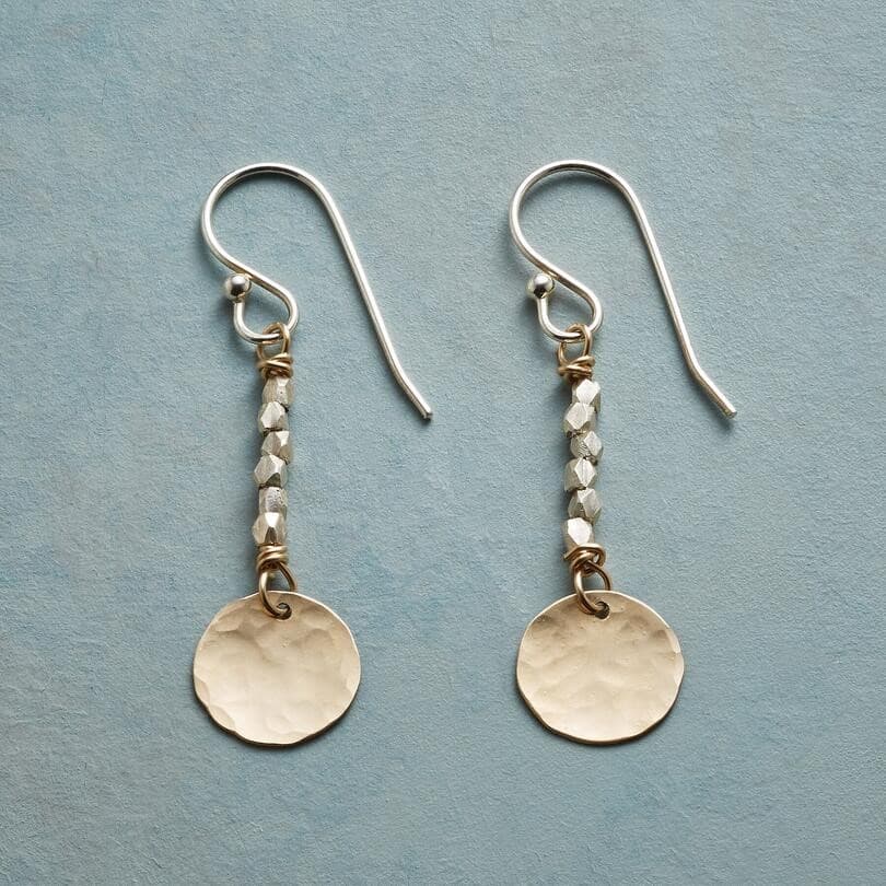 SILVER AND GOLD METAL DANGEL EARRING