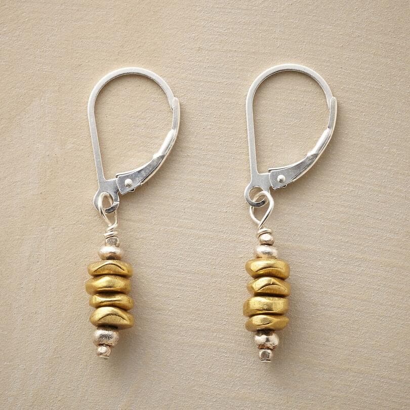 GOLD METAL BEAD DANGEL EARRING